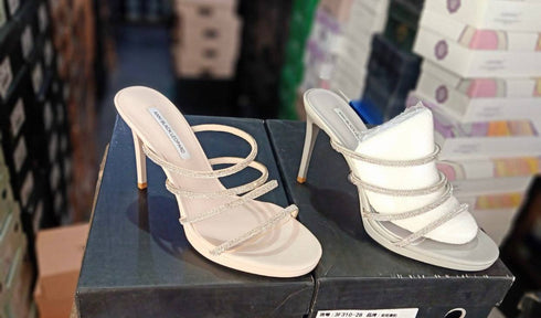 Crystal Embellished Strappy High Heel